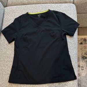 Black V-Neck Scrub Top